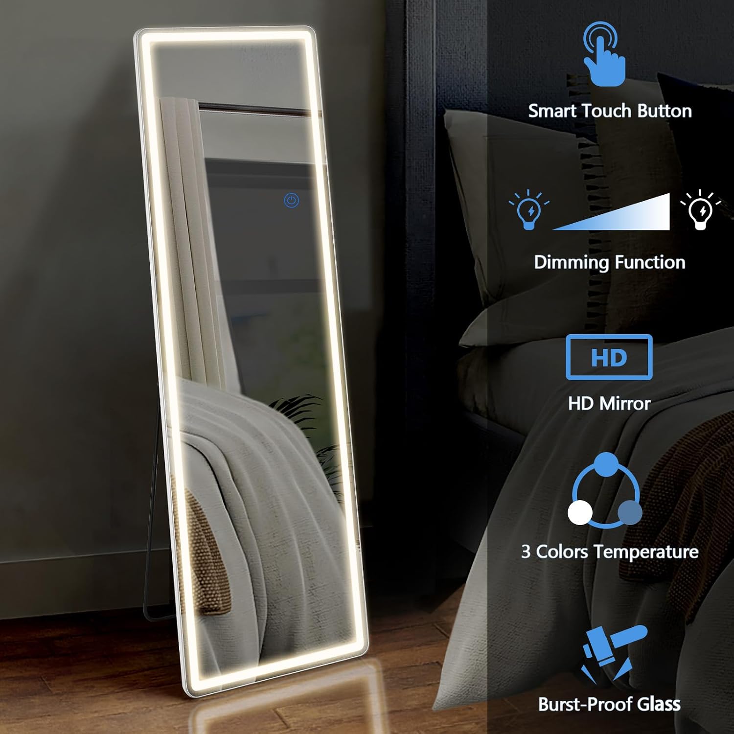 Lumora™ Premium LED Mirror with Adjustable Lighting