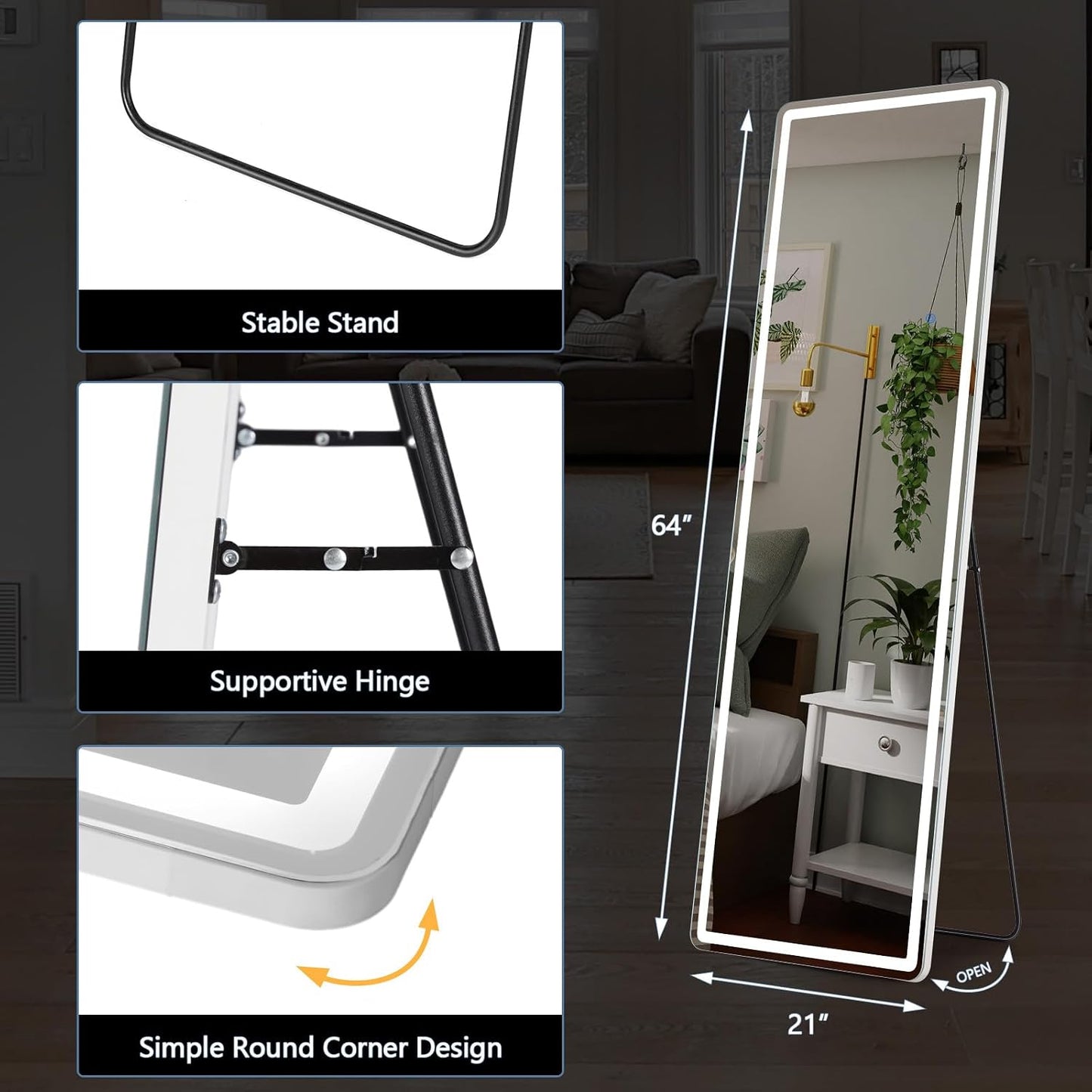 Lumora™ Premium LED Mirror with Adjustable Lighting